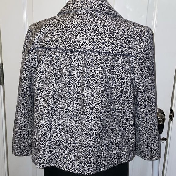 Tory Burch Heidi Jacquard Jacket Blazer 3/4 Sleeve Size - 8 - Picture 4 of 8